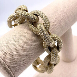 J. Crew Gold Pave Links Iconic Bracelet